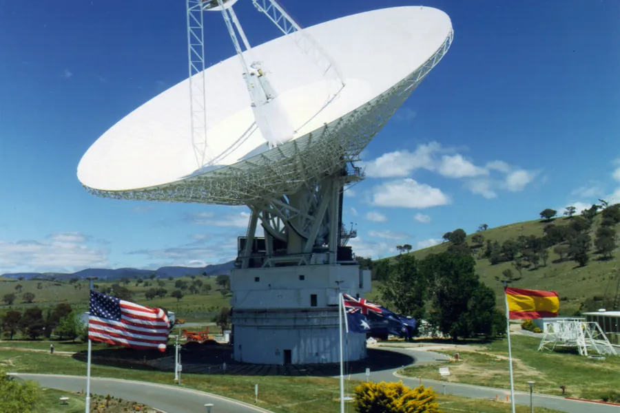 The DSS-43 antenna at the Canberra Deep Space Communication Complex